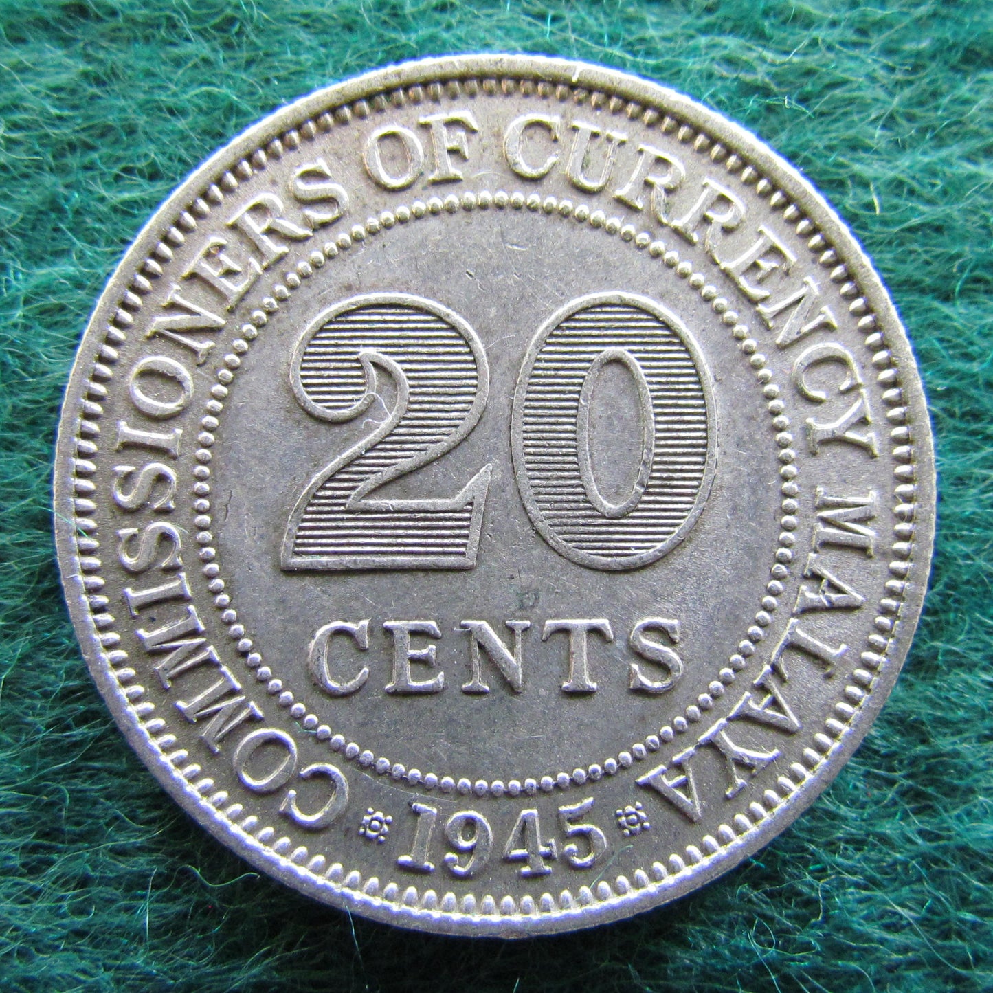 Malaya 1945 20 Cent King George VI Coin