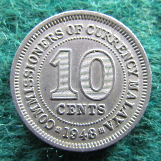 Malaya 1948 10 Cent King George VI Coin