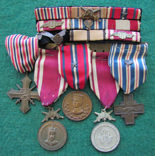 Czechoslovakian WWII Medal Group Of 5 Plus Ribbons