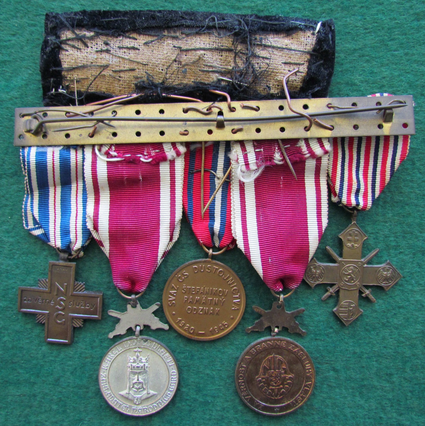 Czechoslovakian WWII Medal Group Of 5 Plus Ribbons