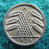 Germany 1936 A 5 Pfennig Coin - Circulated