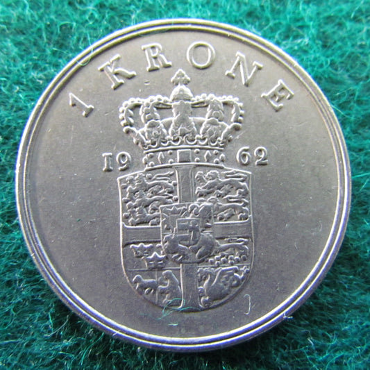 Denmark 1962 1 Krone Coin King Frederik IX