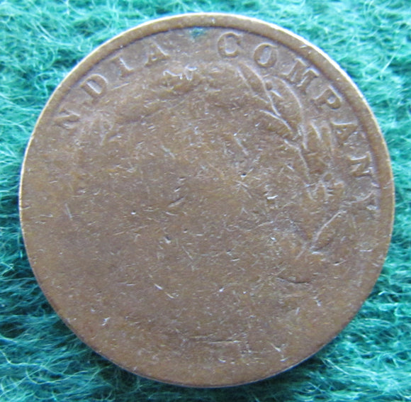 East India Company 1845 1/2 Cent Queen Victoria Coin - Circulated