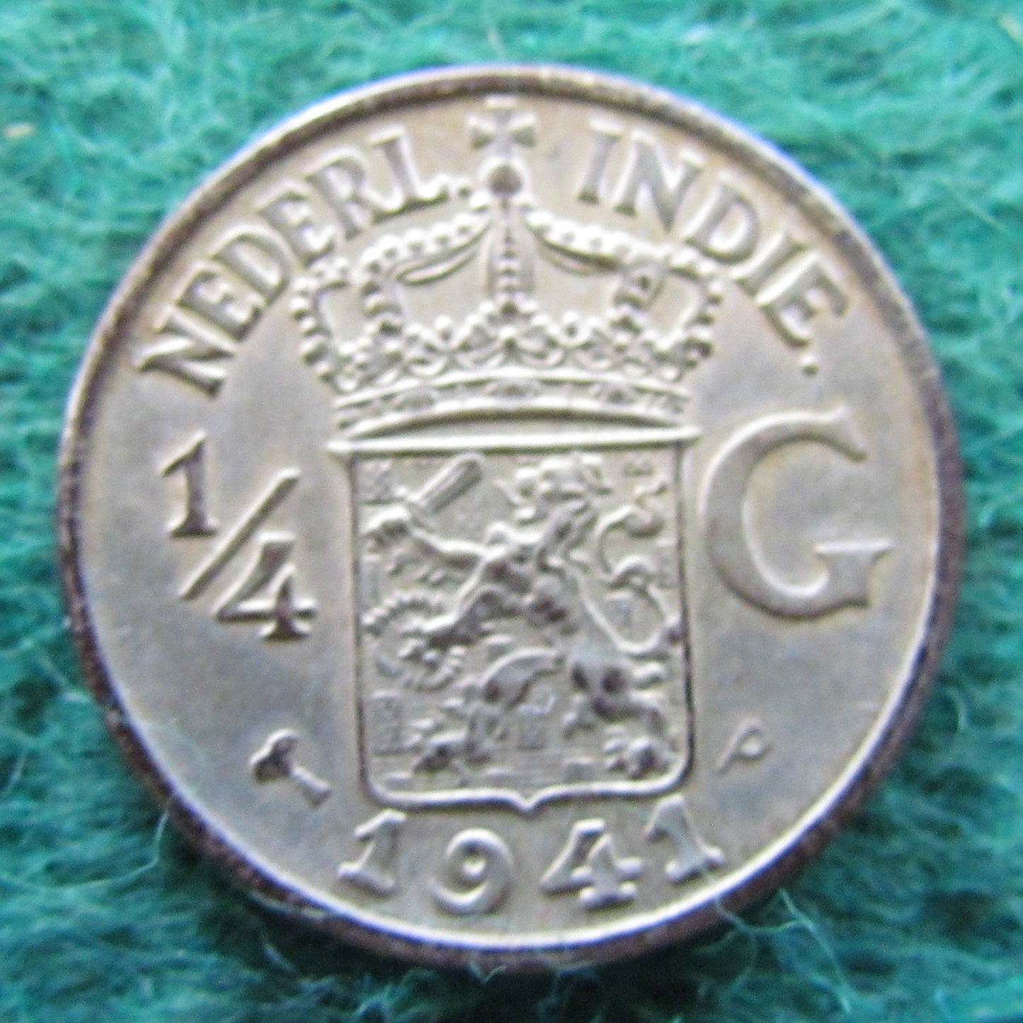 Dutch East Indies 1941 1/4 Gulden Coin