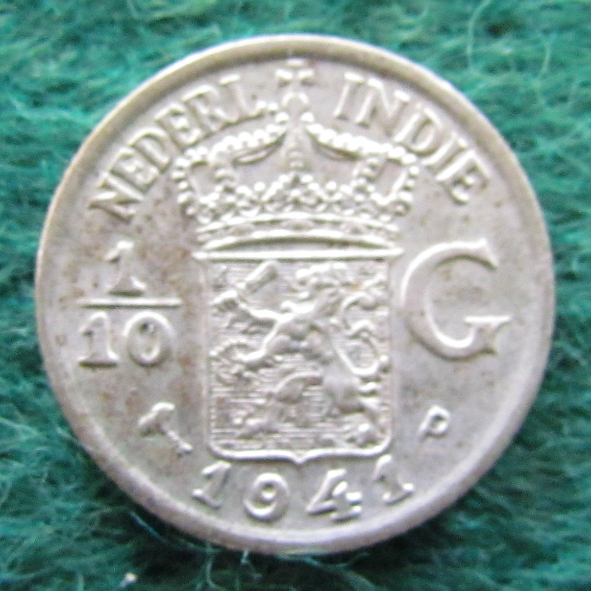 Dutch East Indies 1941 1/10 Gulden Coin