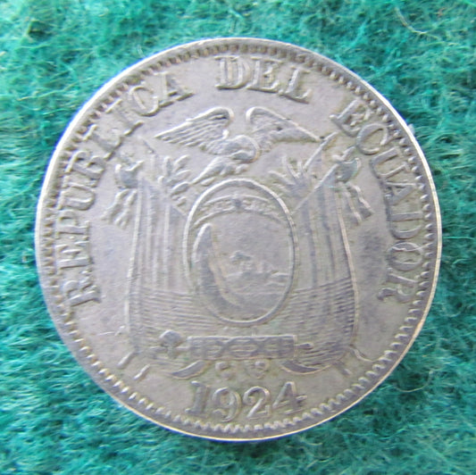 Ecuador 1924 10 Centavos Coin - Circulated