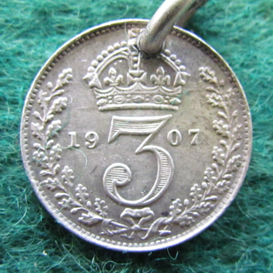 GB British UK English 1907 Threepence King Edward VII Coin