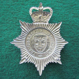 English Cheshire Constabulary Bright Police Helmet Plate Badge Queens Crown