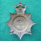 English Worcestershire Constabulary Blackened Police Helmet Plate Badge Queens Crown