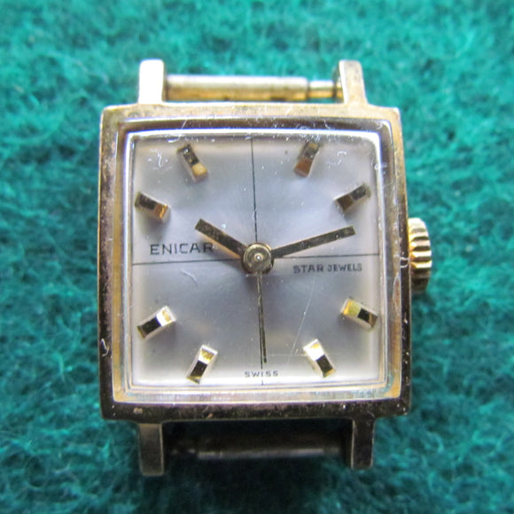 Enicar Gold Plated Star Jewels Swiss Ladies Crown Wind Wristwatch 690-31-02