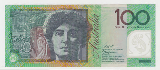 Australian 1999 100 Dollar Evans MacFarlane Polymer Banknote s/n CH 994433399 - Circulated