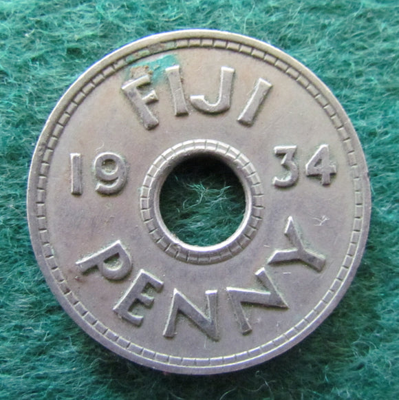 Fiji 1934 Penny King George VI Coin