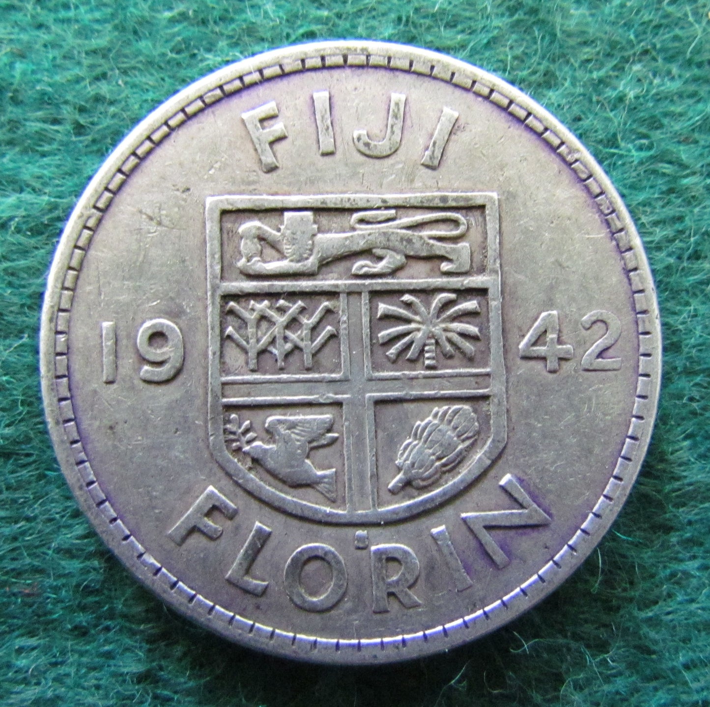 Fiji 1942 Florin King George VI Coin - Circulated