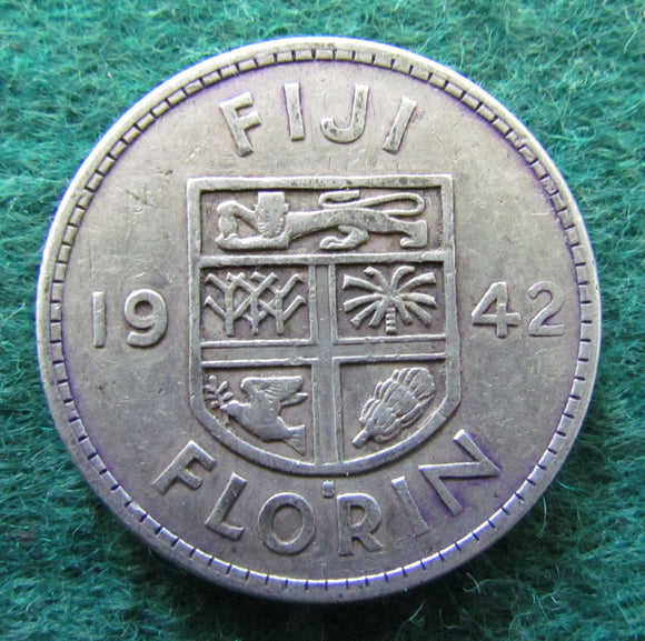 Fiji 1942 Florin King George VI Coin - Circulated