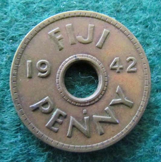 Fiji 1942 Penny King George VI Coin