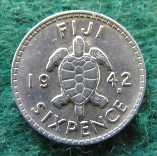 Fiji 1942 S Sixpence King George VI Coin