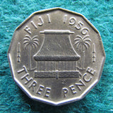 Fiji 1956 Three Pence Queen Elizabeth II Coin