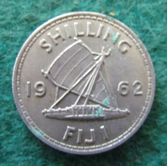 Fiji 1962 Shilling Queen Elizabeth II Coin