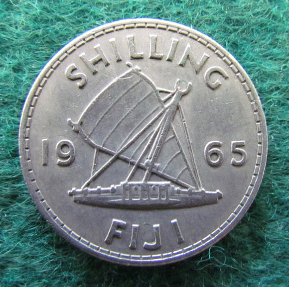 Fiji 1965 Shilling Queen Elizabeth II Coin - Circulated