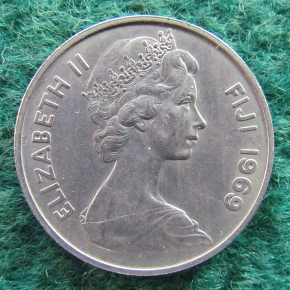 Fiji 1969 10 Cent Queen Elizabeth Coin