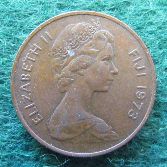 Fiji 1973 2 Cent Queen Elizabeth Coin - Circulated