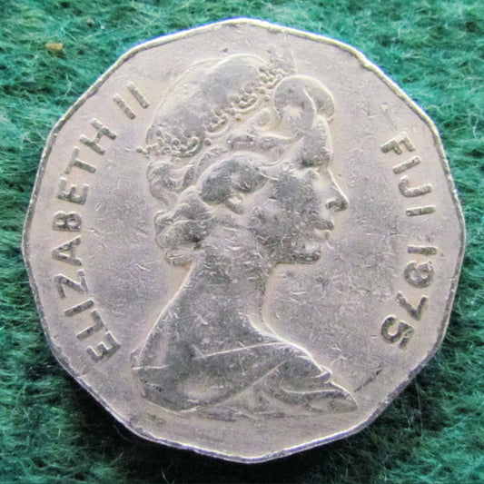 Fiji 1975 50 Cent Queen Elizabeth Coin - Circulated