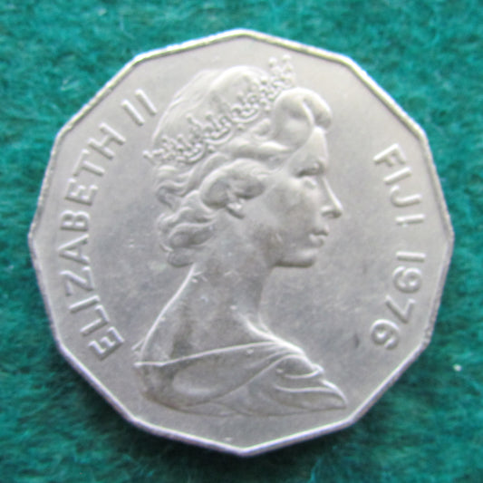 Fiji 1976 50 Cent Queen Elizabeth Coin - Circulated