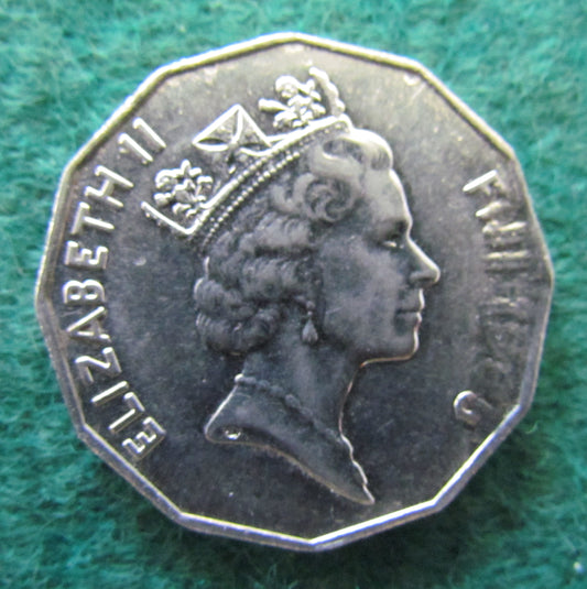 Fiji 1995 50 Cent Queen Elizabeth II Coin - Circulated Error Coin