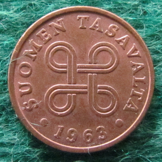 Suomen Tasavalta Finland 1963 1 Penni Coin - Circulated