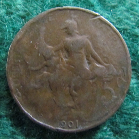 French 1901 5 Centimes Coin