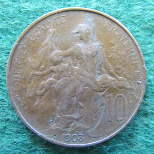 French 1903 Ten Centimes Coin
