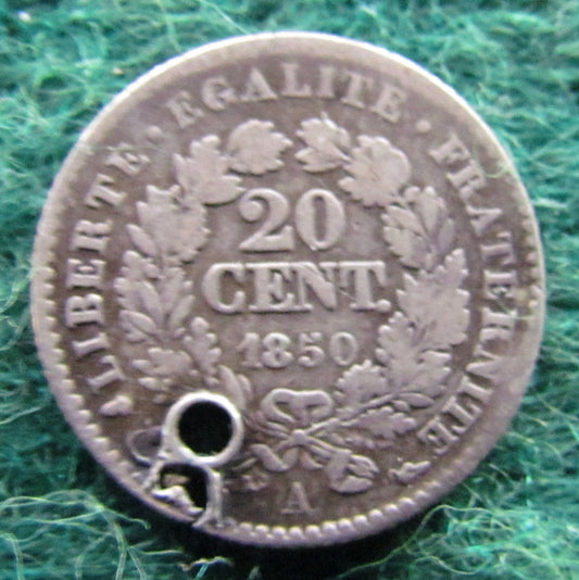 French 1850 20 Centimes Coin - Circulated