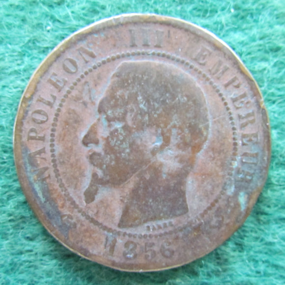French 1856 W 10 Centimes Napoleon III Coin - Circulated