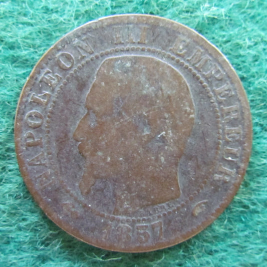 French 1857 A 5 Centimes Napoleon III Coin - Circulated
