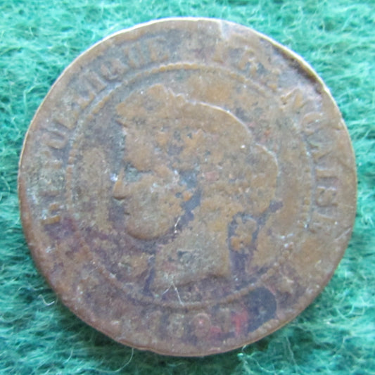 French 1897 5 Centimes Liberty Head Coin - Circulated