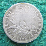French 1898 50 Centimes Coin - Circulated