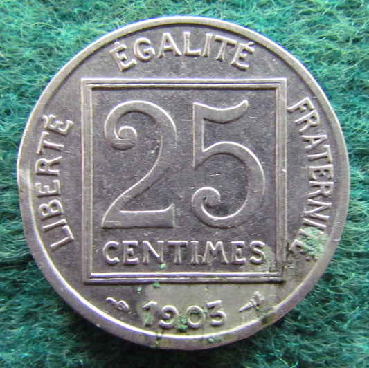 French 1903 25 Centimes Liberty Head Coin - Circulated