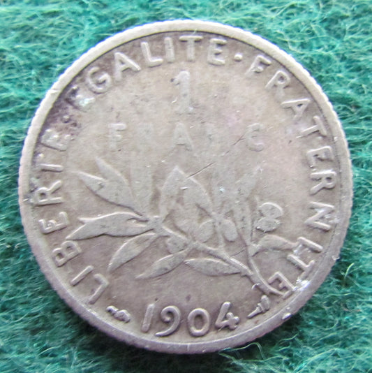 French 1904 1 Franc Coin - Circulated