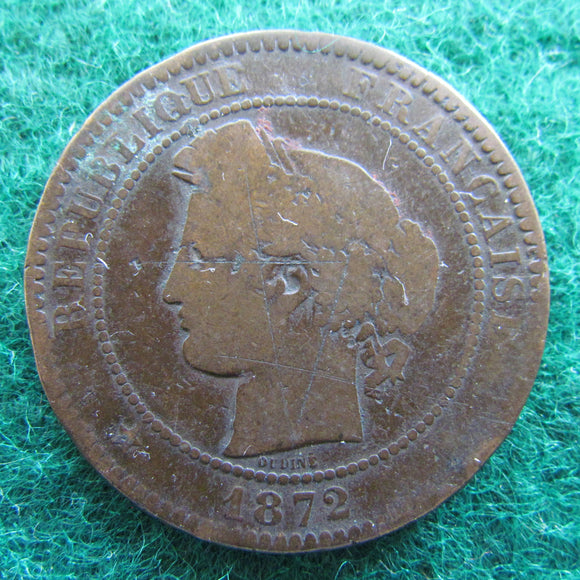 French 1872 10 Centimes Coin