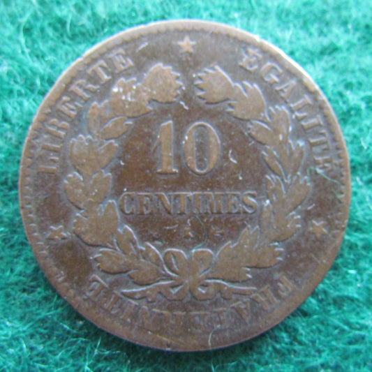 French 1872 10 Centimes Coin