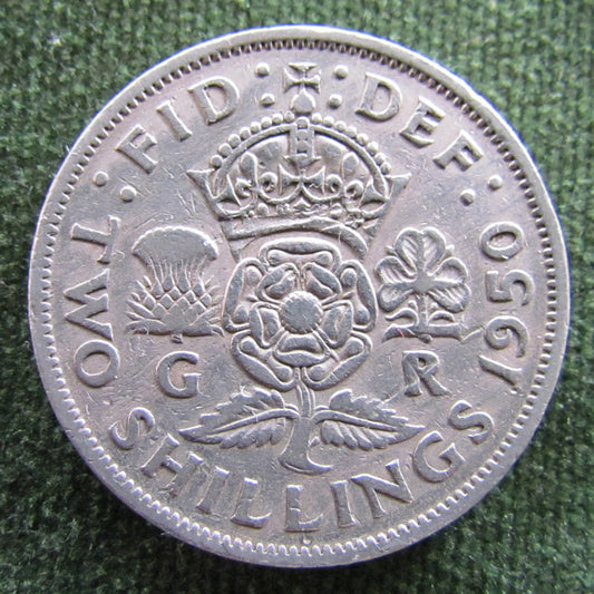 GB British UK English 1950 Two Shiiling King George VI Coin - Circulated