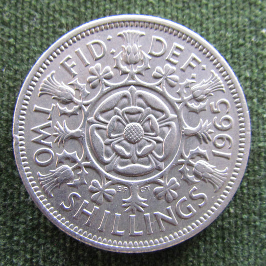 GB British UK English 1955 Two Shilling Queen Elizabeth II Coin - Circulated