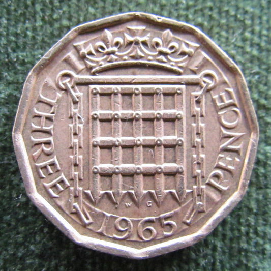 GB British UK English 1965 Threepence Queen Elizabeth II Coin