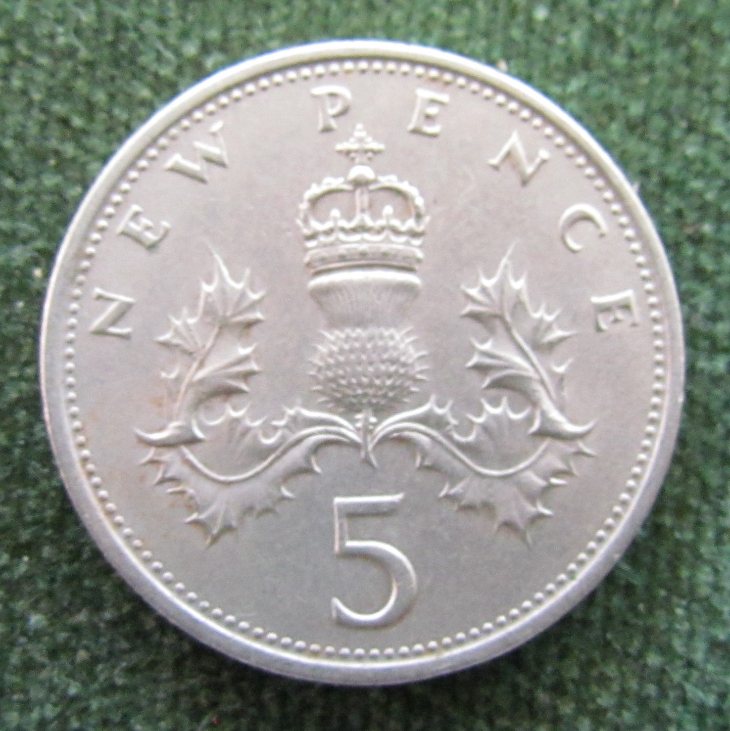 GB British UK English 1968 5 New Pence Queen Elizabeth II Coin