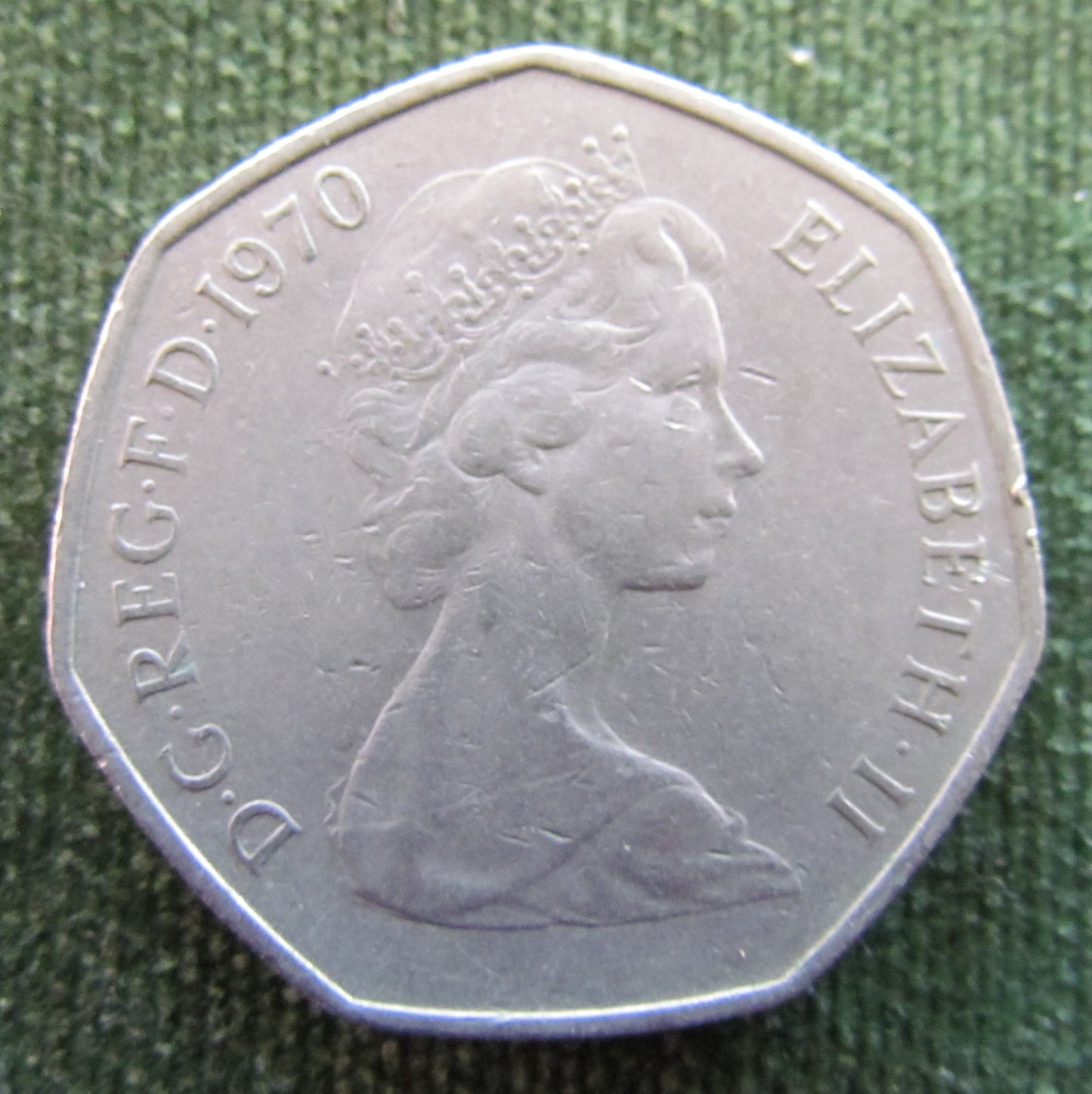 GB British UK English 1970 50 New Pence Queen Elizabeth II Coin