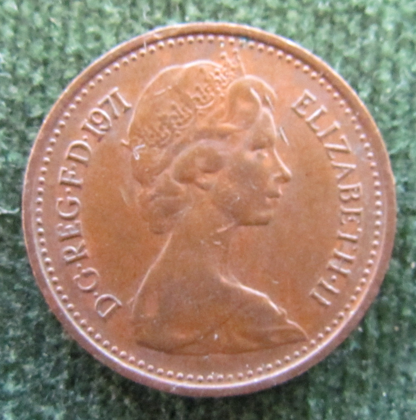 GB British UK English 1971 Half New Penny Queen Elizabeth II Coin