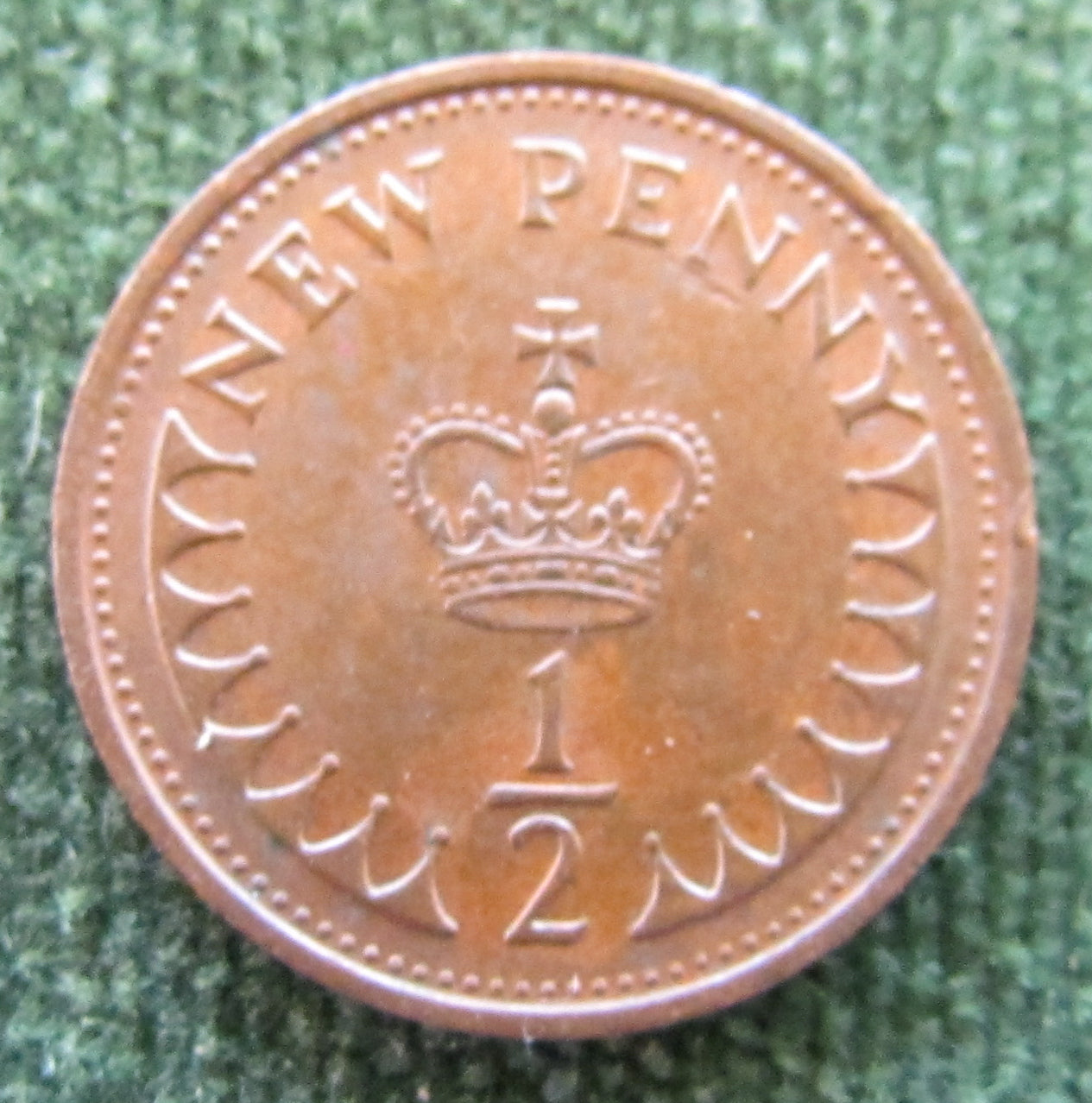 GB British UK English 1971 Half New Penny Queen Elizabeth II Coin