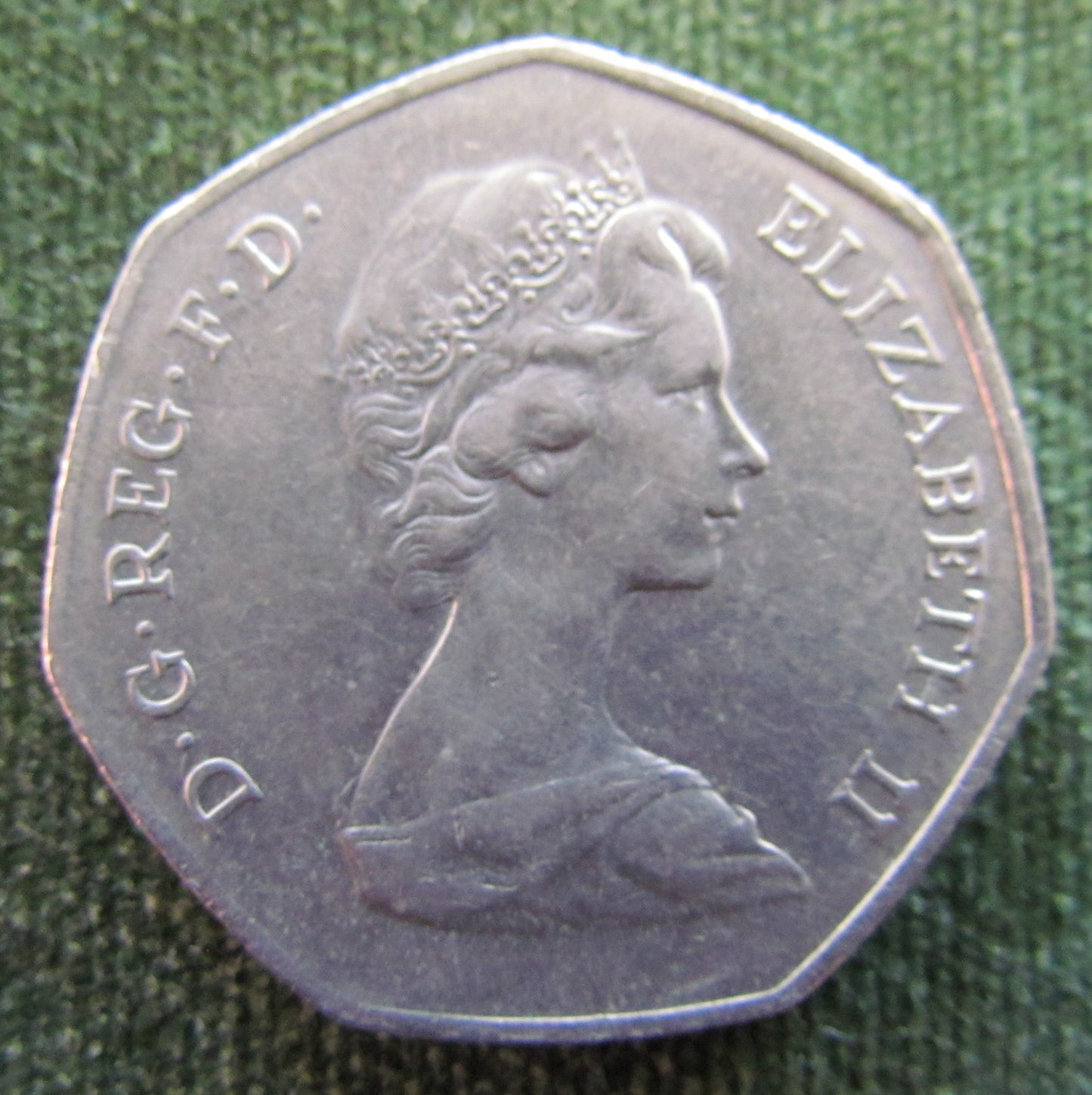 GB British UK English 1973 50 New Pence Queen Elizabeth II Coin