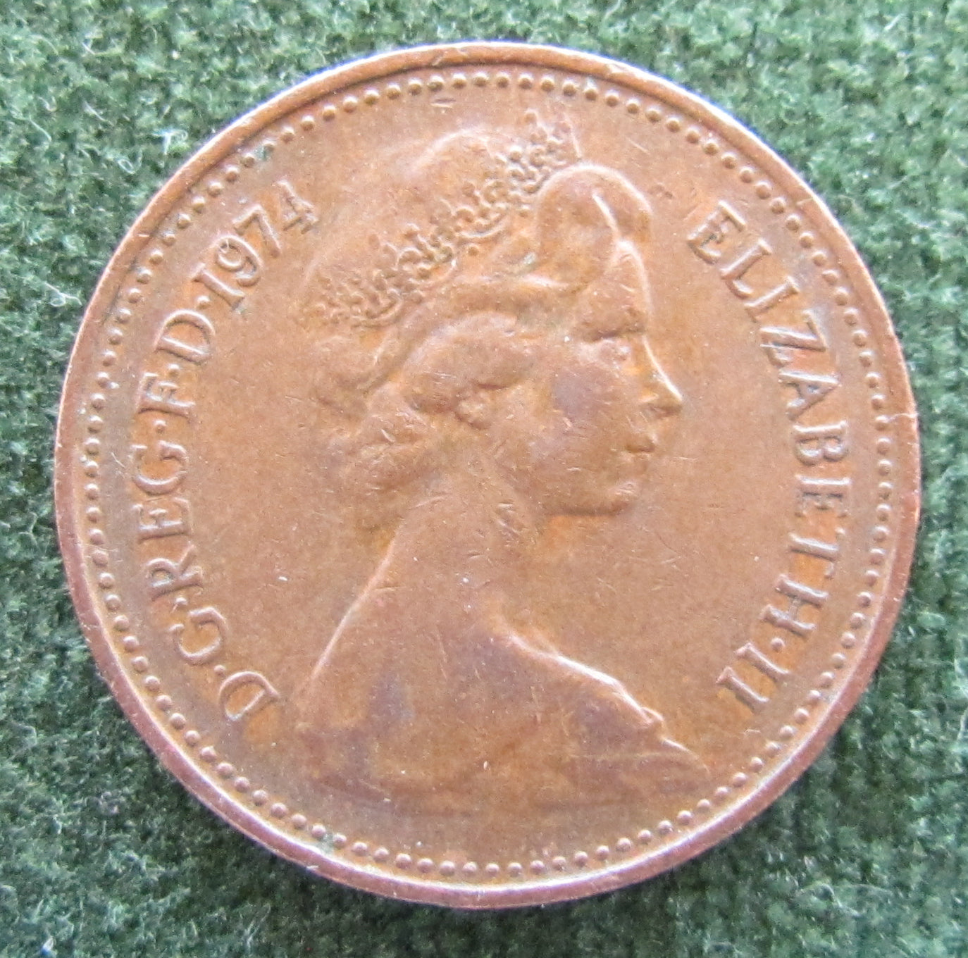 GB British UK English 1974 1 New Penny Queen Elizabeth II Coin