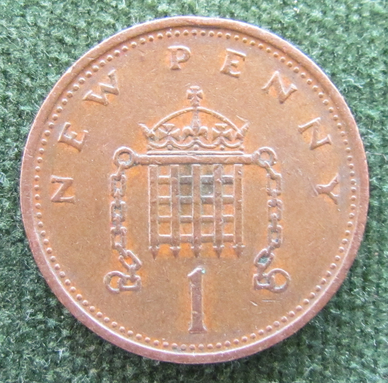 GB British UK English 1974 1 New Penny Queen Elizabeth II Coin